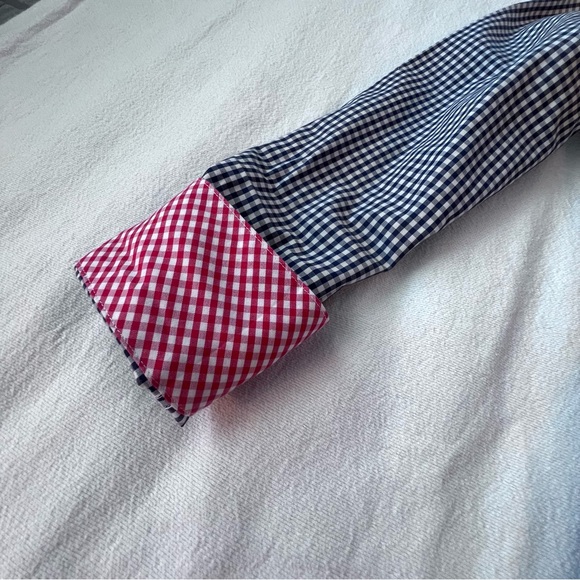 Brooks Brothers Blue and White Checkered Shirt‎ w/Pink Accents Preppy Women’s 8P - Picture 7 of 10